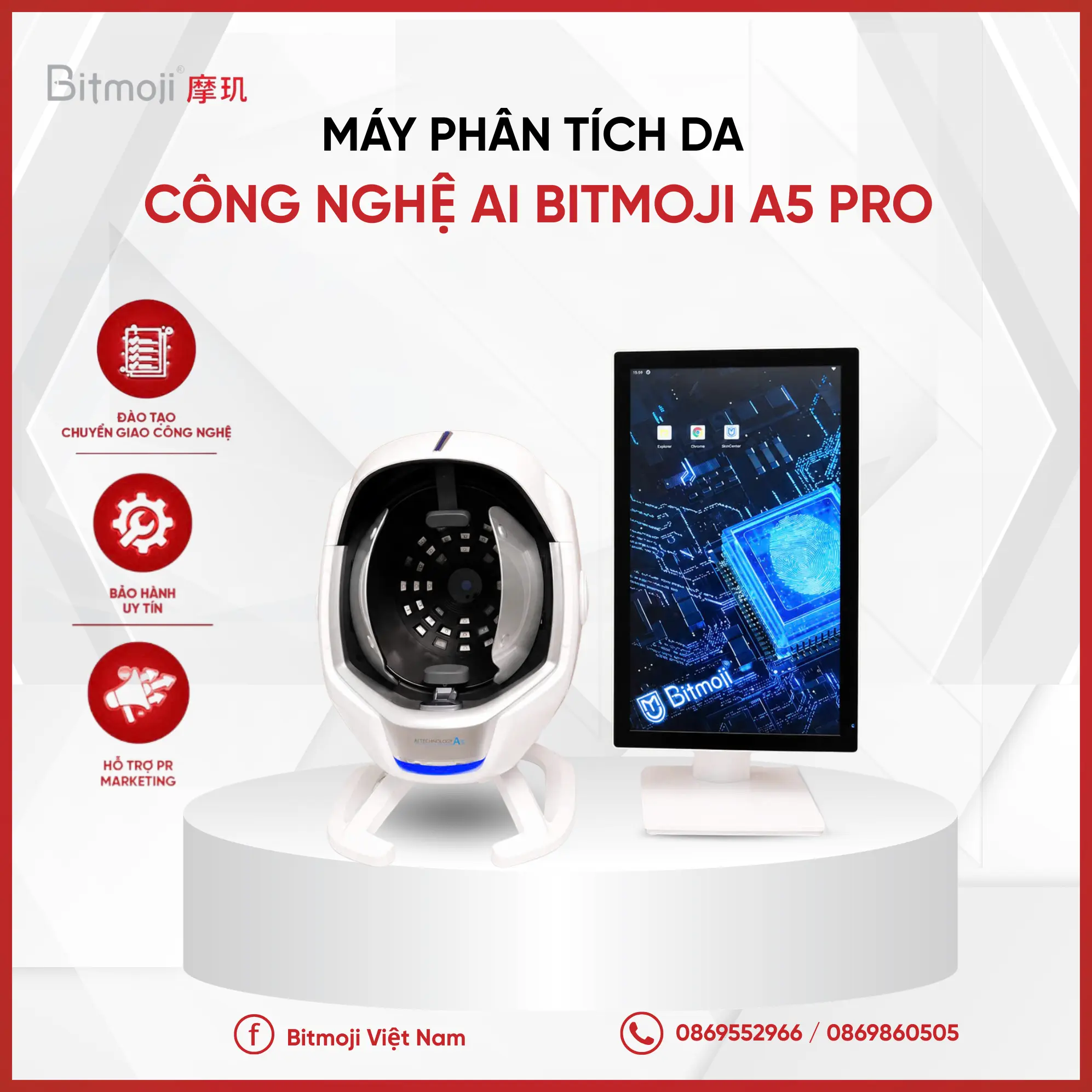 MÁY PHÂN TÍCH DA CÔNG NGHỆ AI BITMOJI A5 PRO