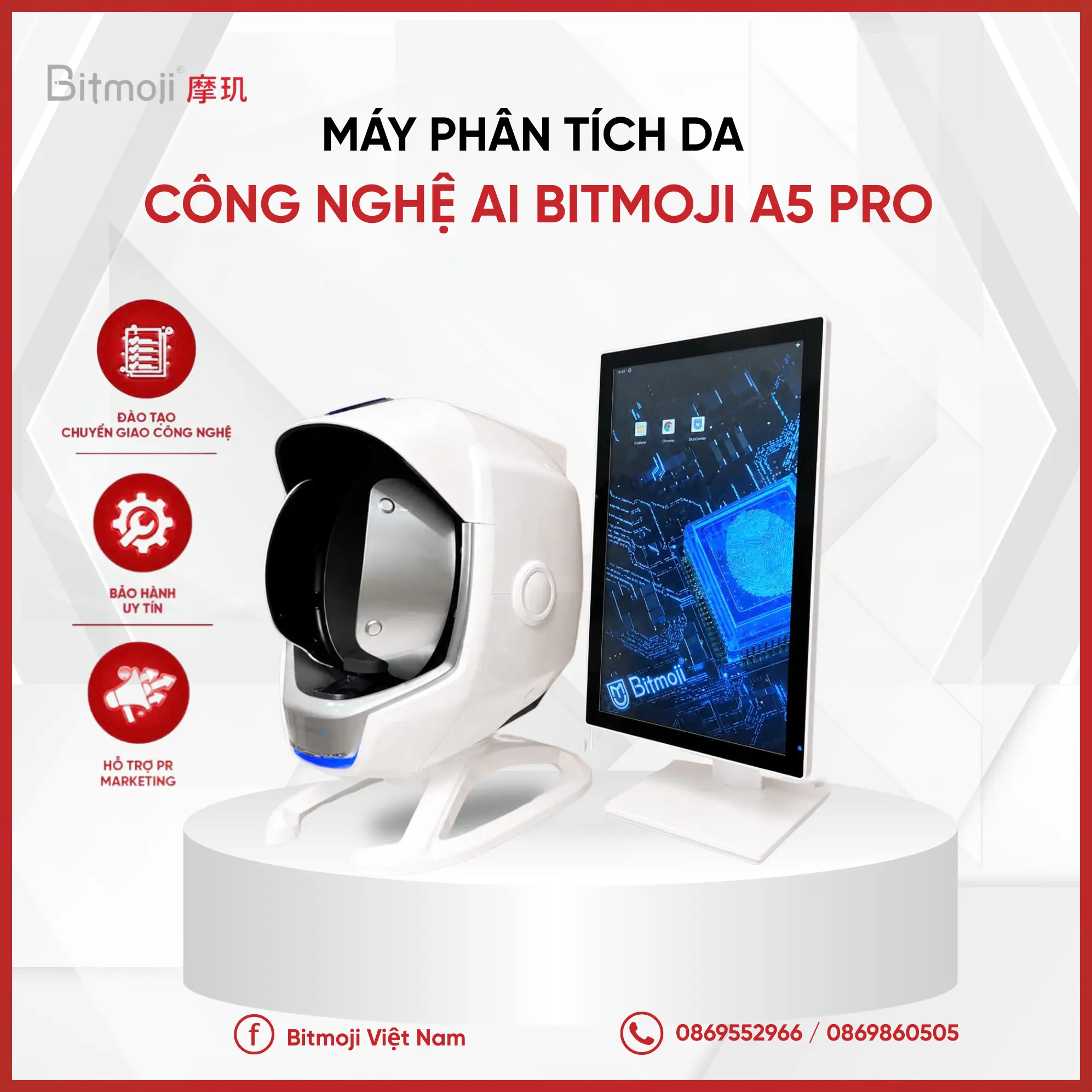 MÁY PHÂN TÍCH DA CÔNG NGHỆ AI BITMOJI A5 PRO