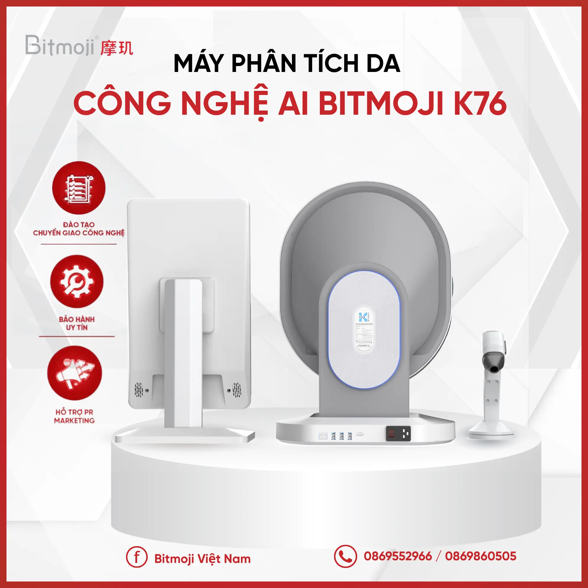 MÁY PHÂN TÍCH DA CÔNG NGHỆ AI BITMOJI K76