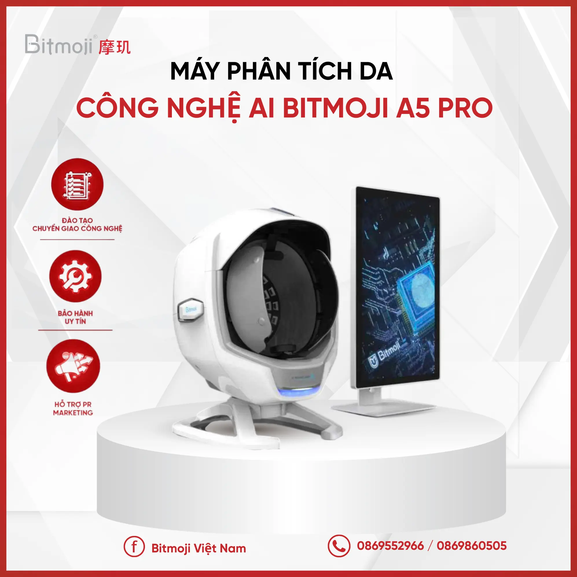MÁY PHÂN TÍCH DA CÔNG NGHỆ AI BITMOJI A5 PRO