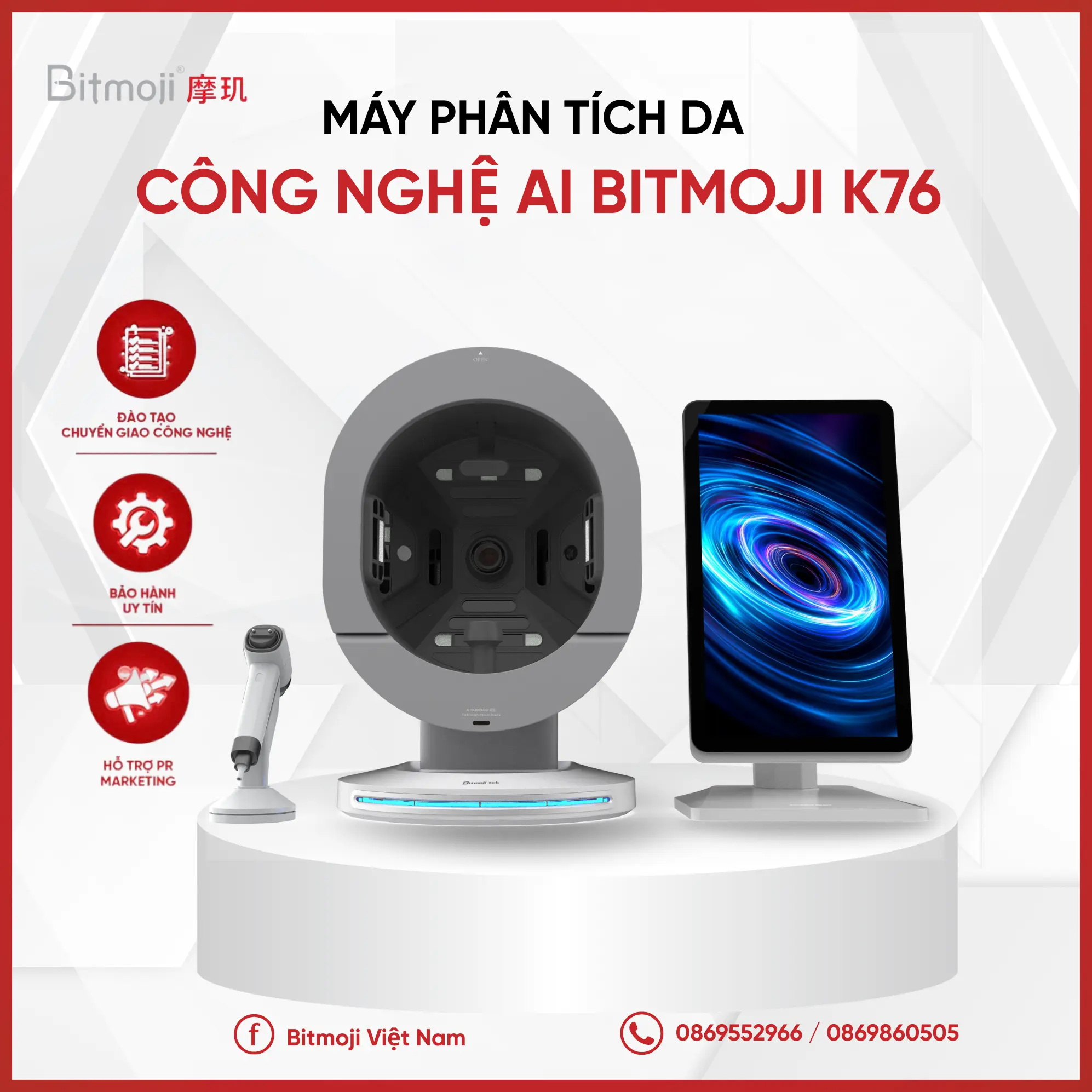 MÁY PHÂN TÍCH DA CÔNG NGHỆ AI BITMOJI K76